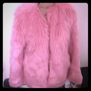 ❤️MISS SELFRIDGE pink fur coat❤️ HTF